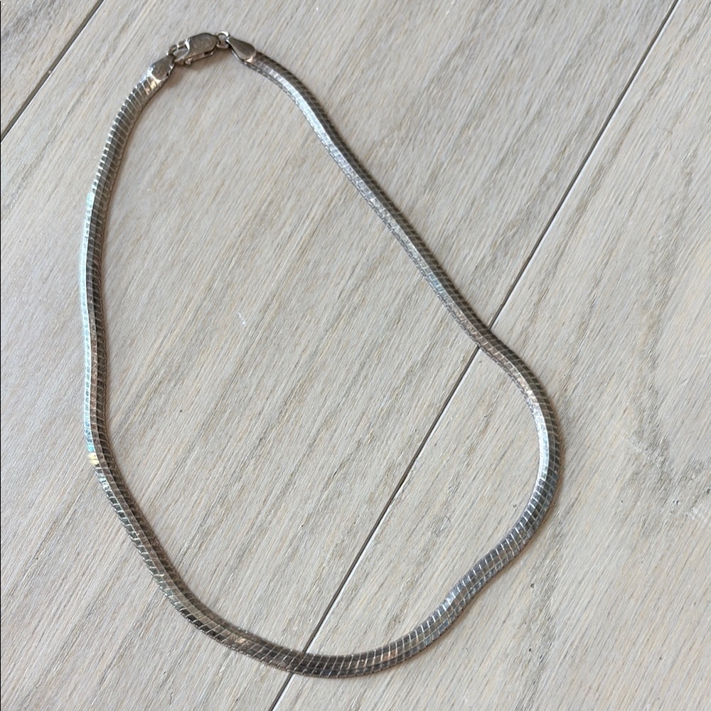 Made in Italy 925 Herringbone Snake Silver Necklace